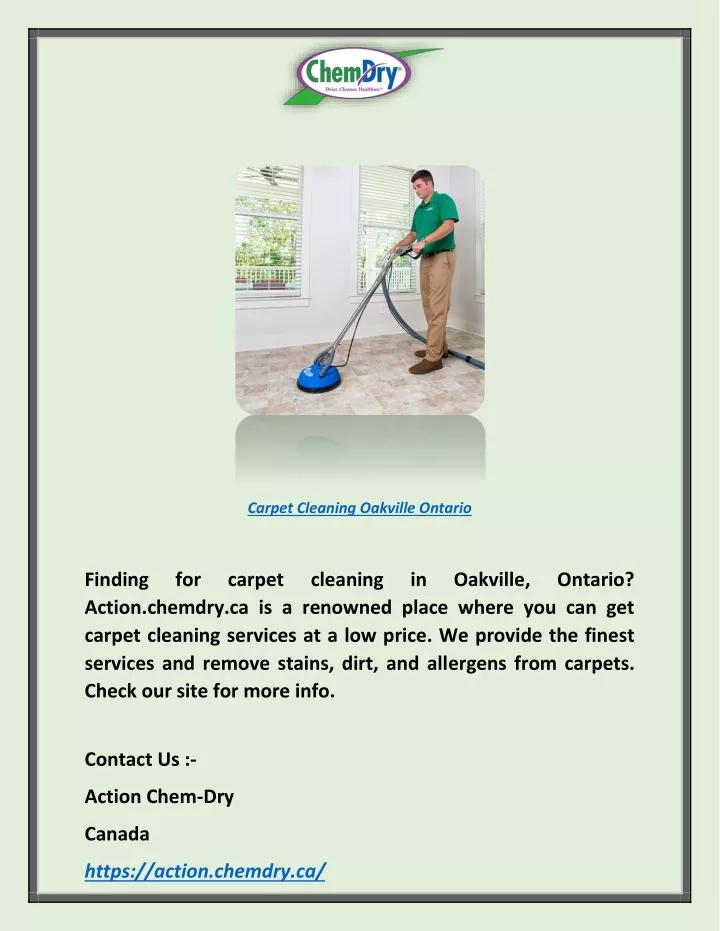 carpet cleaning oakville ontario