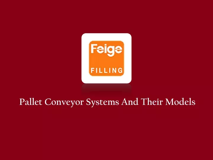 pallet conveyor systems and their models
