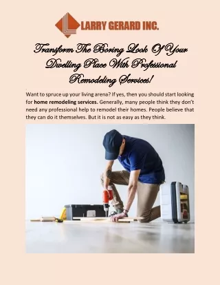 Top Quality Home Remodeling Services In Mississippi | Larry Gerard Inc.
