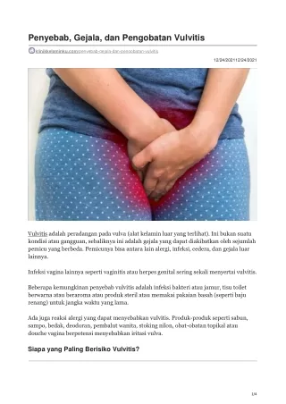 penyebab gejala dan pengobatan vulvitis