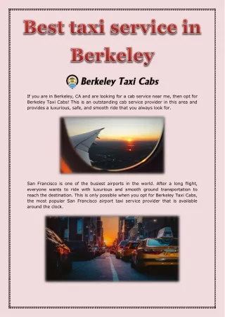 Best taxi service in berkeley