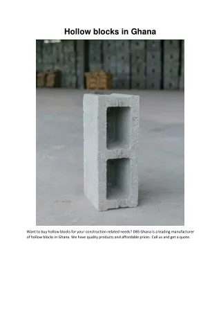 hollow blocks in ghana