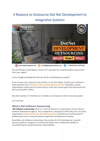 4 reasons to outsource dot net development