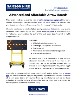 Advanced and Affordable Arrow Boards