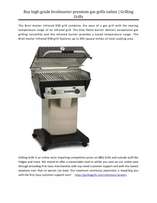 Buy high-grade broilmaster premium gas grills online by Grilling Grills