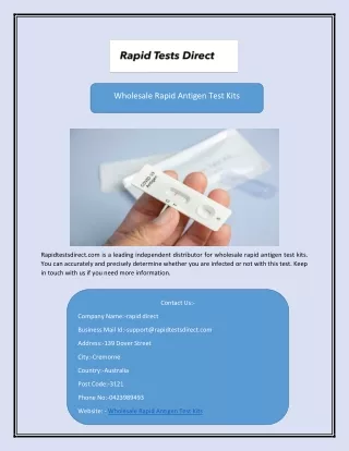 Wholesale Rapid Antigen Test Kits