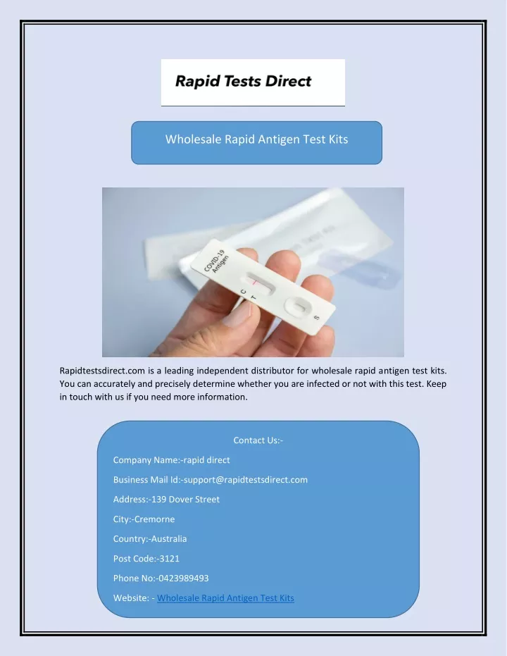 wholesale rapid antigen test kits