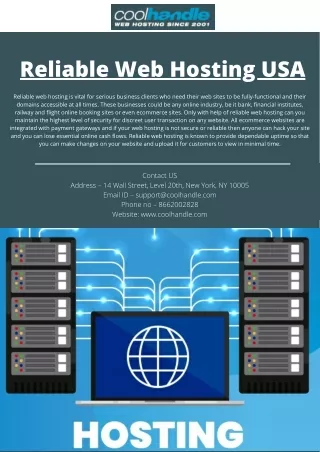 reliable web hosting usa