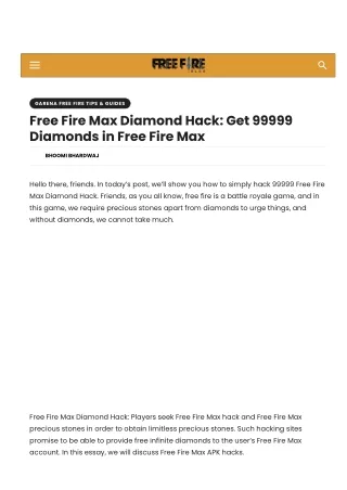 Free Fire Max Diamond Hack Get 99999 Diamonds in Free Fire Max