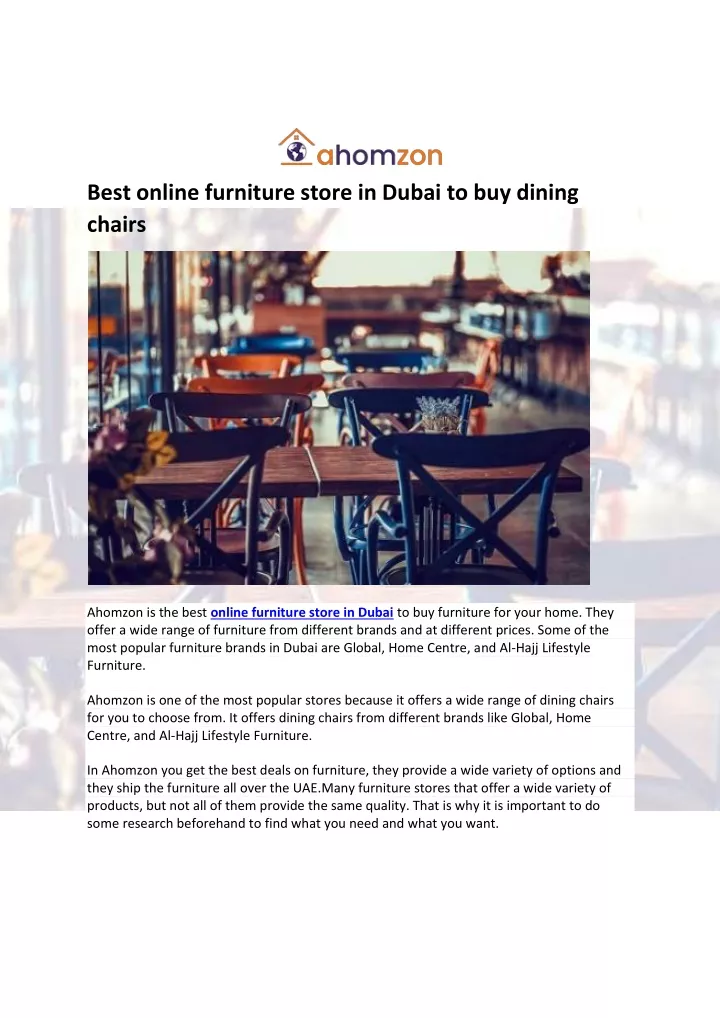 best online furniture store in dubai