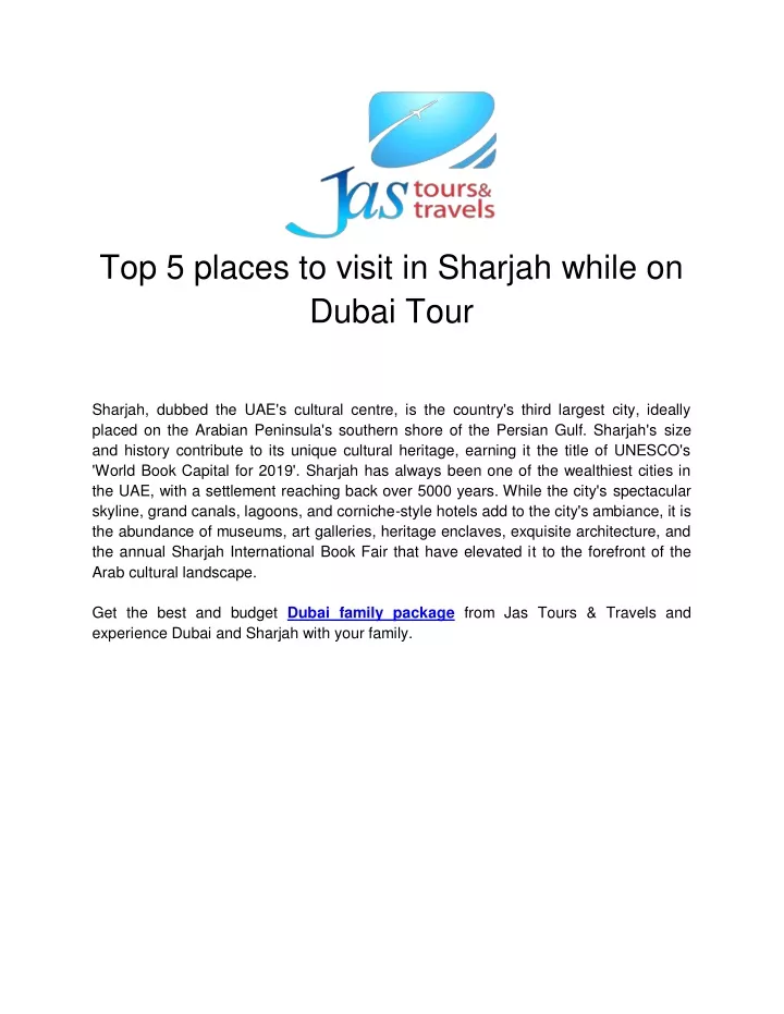 top 5 places to visit in sharjah while on dubai