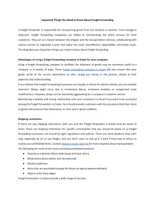 important things you need to know about freight