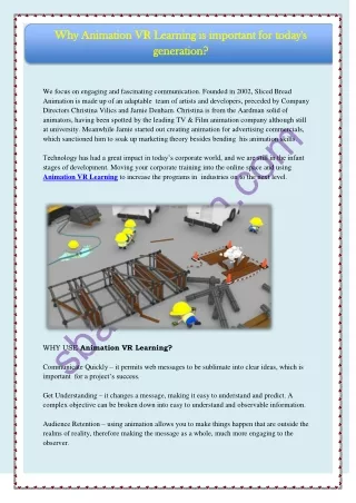 why why animation vr learning is important