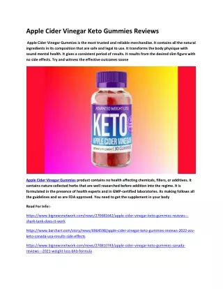 Apple Cider Vinegar Keto Gummies Review