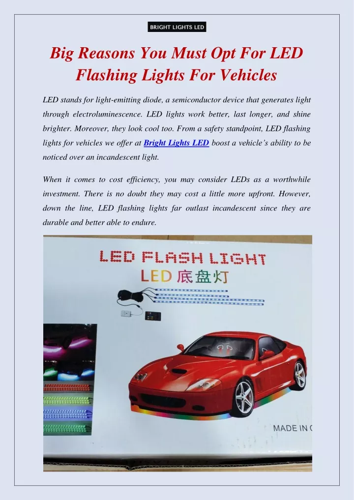 big reasons you must opt for led flashing lights