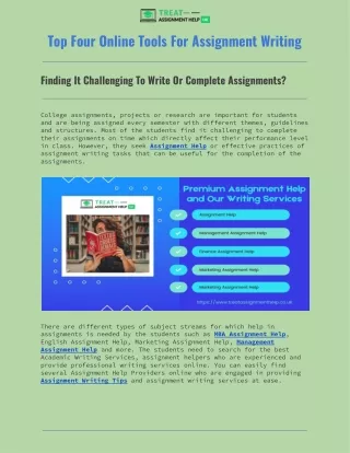 top four online tools for assignment writing