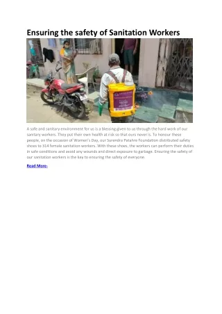 ensuring the safety of sanitation workers