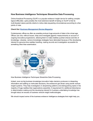 how business intelligence techniques streamline