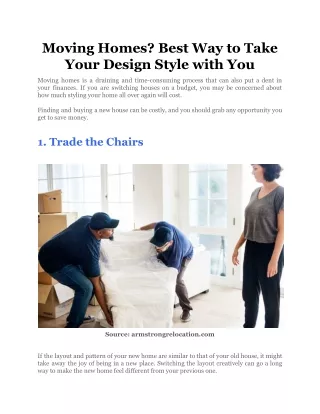 moving homes best way to take your design style