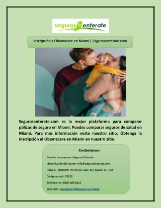 inscripci n a obamacare en miami segurosenterate
