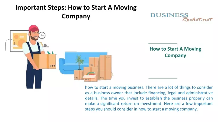 how to start a moving company