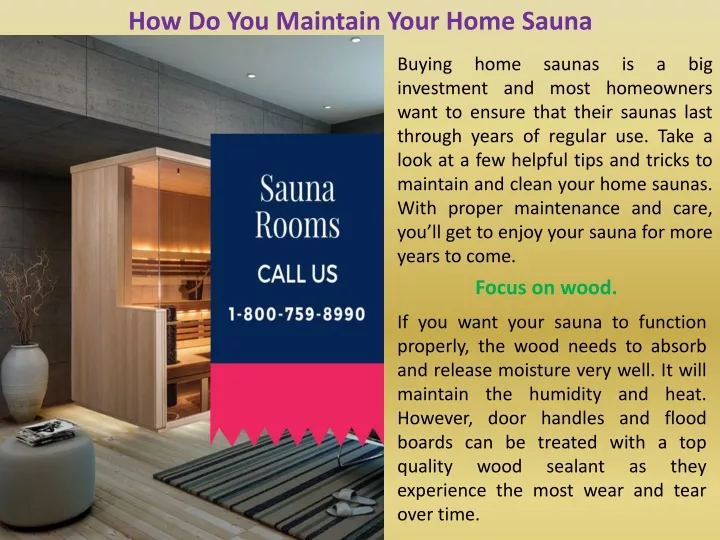 how do you maintain your home sauna