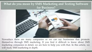 What do you mean by SMS Marketing and Texting Software for Business