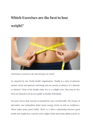 which exercises are the best to lose