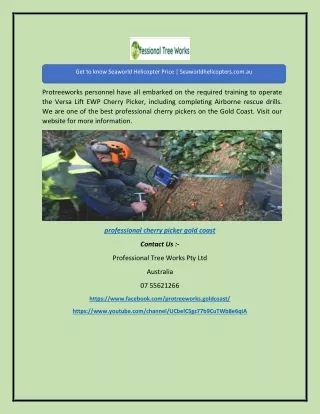 Discover the best Professional Cherry Picker Gold Coast | Protreeworks.com.au