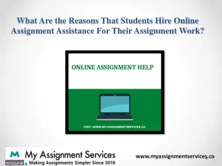 what are the reasons that students hire online assignment assistance for their assignment work