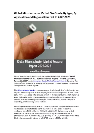 global micro actuator market size study by type