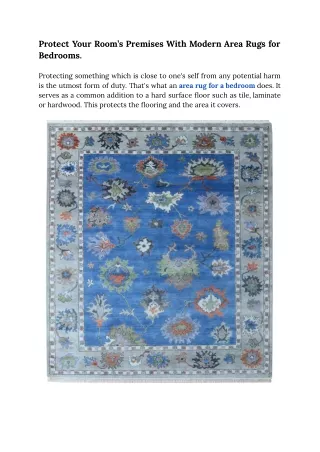 Protect Your Room’s Premises With Modern Area Rugs for Bedrooms.docx
