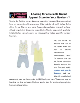 Get Stylish and Trendy Newborn Tank Tops in Delaware