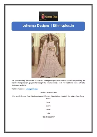 lehenga designs ethnicplus in