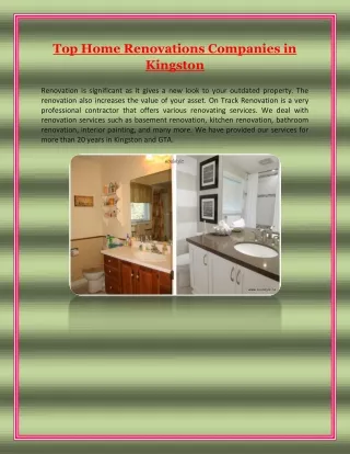 Top Home Renovations Companies in Kingston