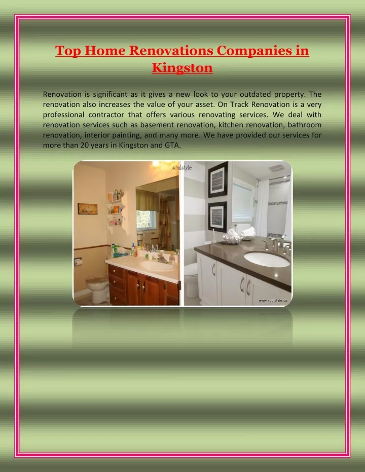 top home renovations companies in kingston