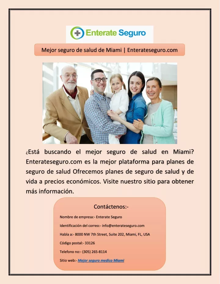 mejor seguro de salud de miami enterateseguro com