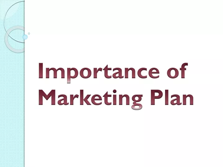 importance of marketing plan