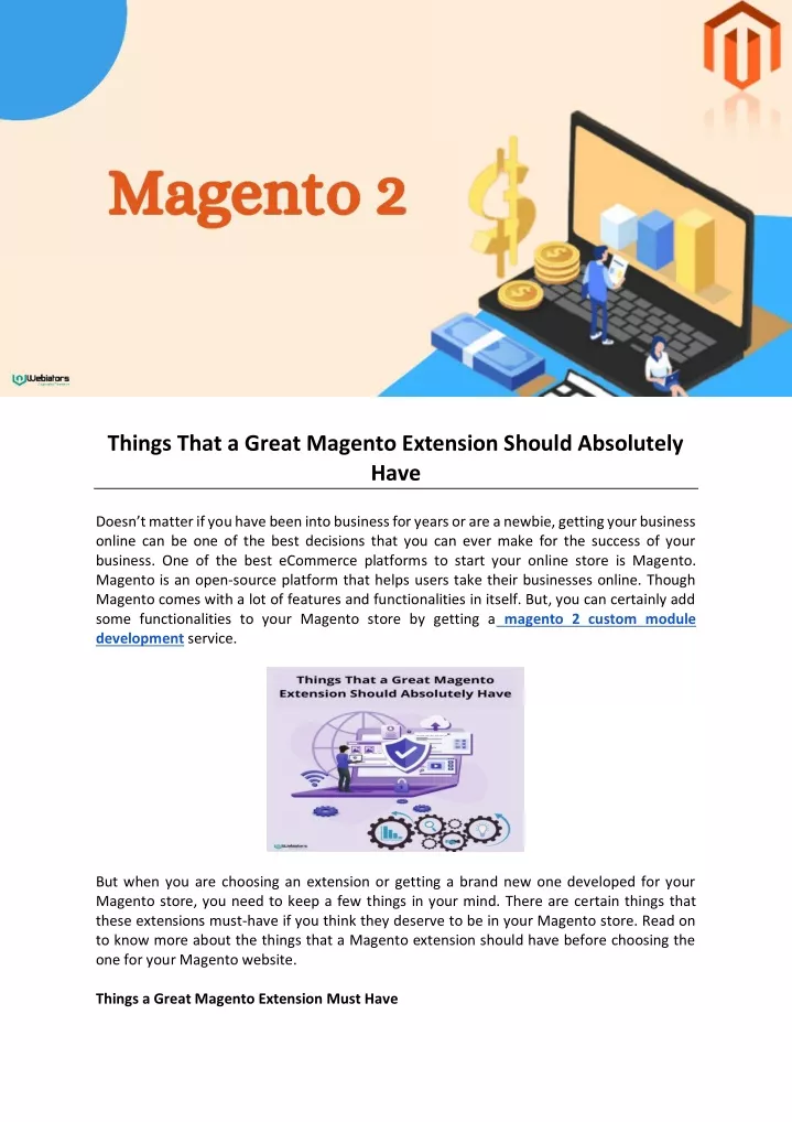 things that a great magento extension should