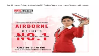 Best Air Hostess Training Institute in Delhi Offering Aviation Courses