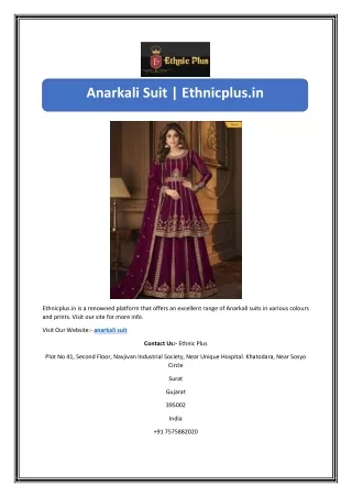 anarkali suit ethnicplus in