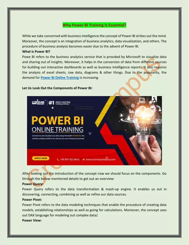 why power bi training is essential