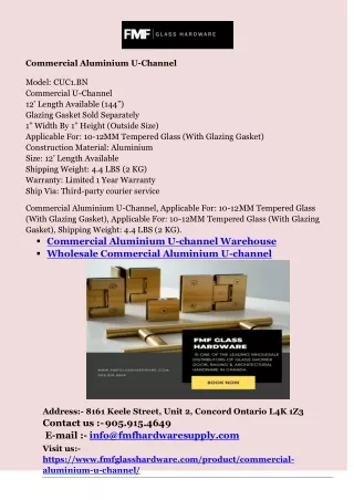 Commercial Aluminium U-channel Warehouse