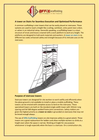 a tower on stairs for seamless execution