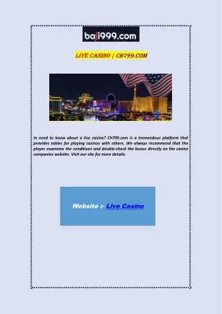 Live Casino | Ch799.com