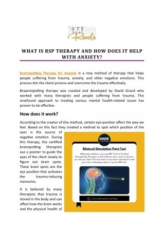 Brainspotting Therapy For Anxiety - BSP Tool