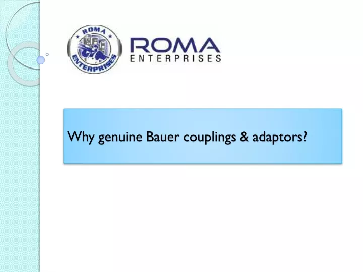 why genuine bauer couplings adaptors