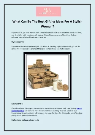 What Can Be The Best Gifting Ideas For A Stylish Woman?