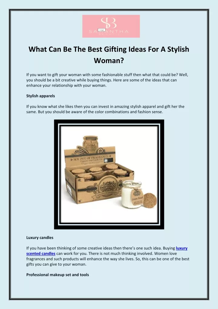 what can be the best gifting ideas for a stylish