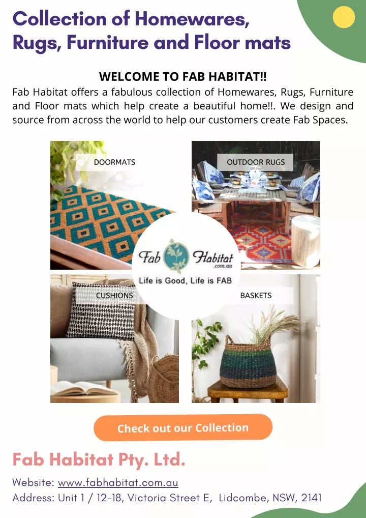 collection of homewares rugs furniture and floor